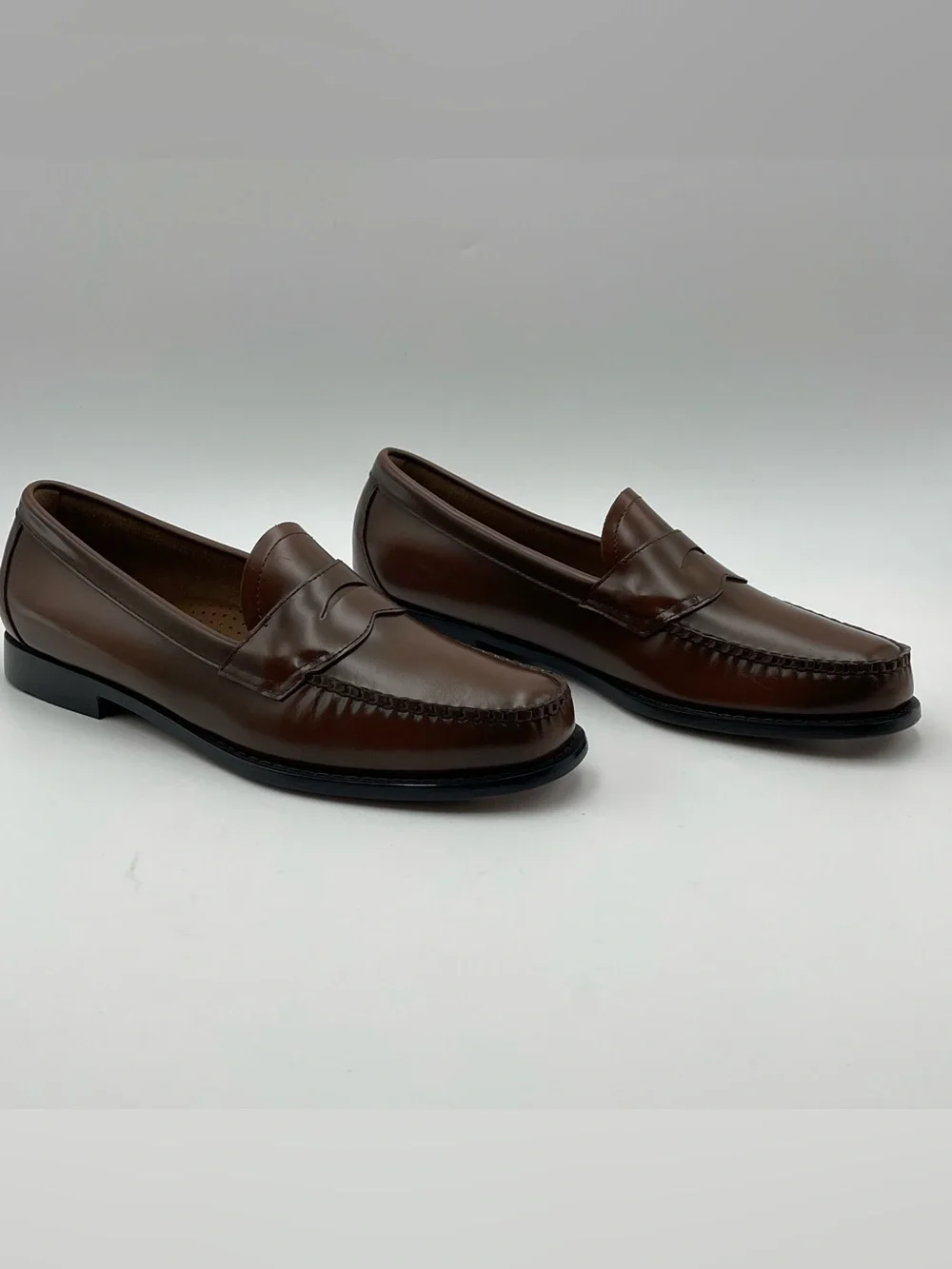 G.H. Bass Men SZ 13D Logan Weejun Cognac Leather Penny Loafers MSRP $195